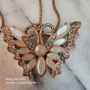Betsy Johnson Elegant Butterfly Pendant Necklace